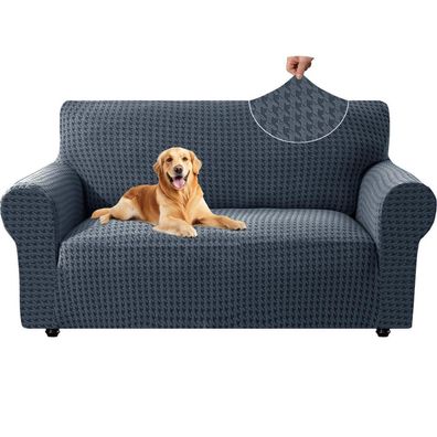 Ystellaa Stretch Sofa Überzug 2 Sitzer, rutschfest & waschbar, Jacquard Design