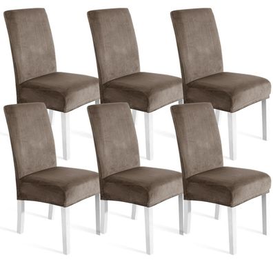 Ystyle Stuhlhussen 6er Set aus Samt, universell passend, weich, waschbar
