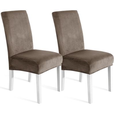 Ystyle Samt Stuhlhussen 2er Set - Universell, Stretch, Waschbar, Kratzfest