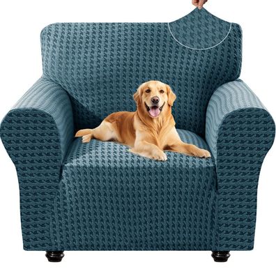 Ystellaa Stretch Sessel- & Sofaschoner, Pfauenblau, 1 Sitzer (85-115cm)