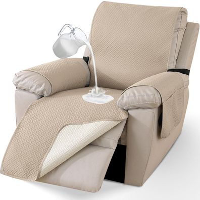 Cycmaco Wasserdichter Sesselüberwurf 1 Sitzer mit Seitentaschen, Khaki