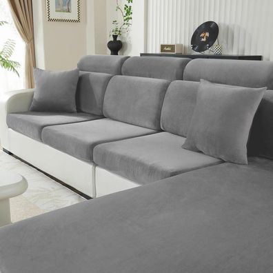 Cycmaco Samt Sitzkissenbezug für Chaiselongue, Stretch, rutschfest, waschbar