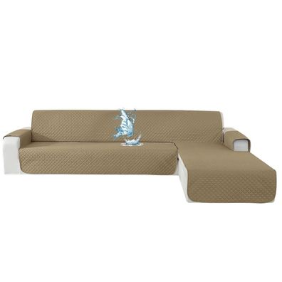 Cycmaco Wasserdichter L-Form Sofabezug für 3-Sitzer Ecksofas, Khaki, 255 cm