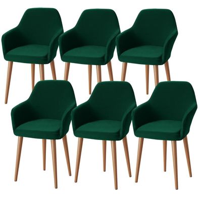 Alishomtll 6er Set Stuhlhussen mit Armlehnen, dehnbar und waschbar, für