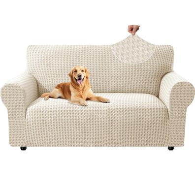 Ystellaa Stretch Sofa Überzug 2 Sitzer, rutschfest & elastisch, Jacquard