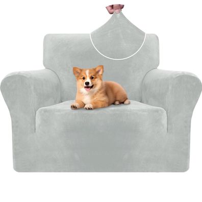Cycmaco Samt Sofa Überzug 1 Sitzer, elastische Sesselhusse, Couch Überzug für