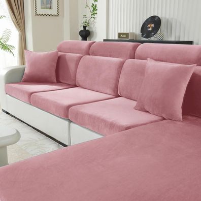 Cycmaco Samt Sitzkissenbezug für 3-Sitzer Sofa, Stretch, rutschfest, waschbar