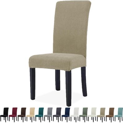 Ystellaa Stuhlhussen 6er Set, Stretch Stuhlbezug für Esszimmerstühle, Khaki