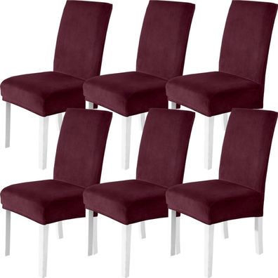 Cycmaco Stuhlhussen Samt 6er Set, Stretch Stuhlbezug für Schwingstuhl
