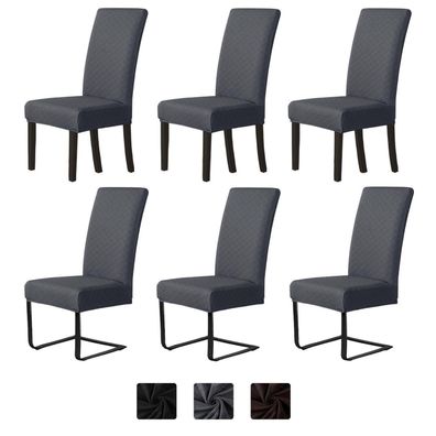 Hopelit Stuhlhussen 6er Set Jacquard für Esszimmerstühle, Schwingstühle