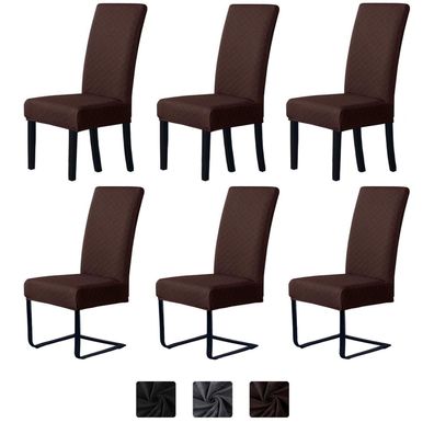 Hopelit Stuhlhussen 6er Set Jacquard Stuhlbezug für Esszimmerstühle