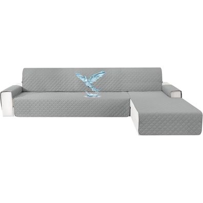 Cycmaco Wasserdichter L-Form Ecksofa Überzug, 3-Sitzer, Hellgrau, Rutschfest