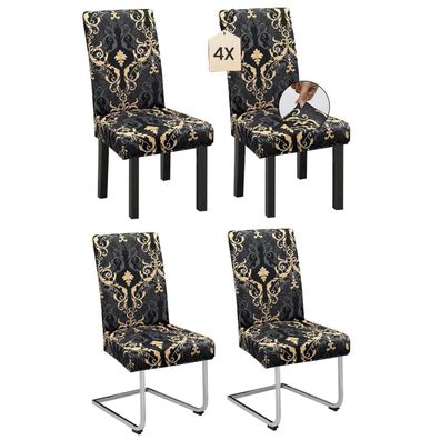 4er Set Stuhlhussen - Leichte Luxus-Retro-Optik Chair Cover, Elastisch