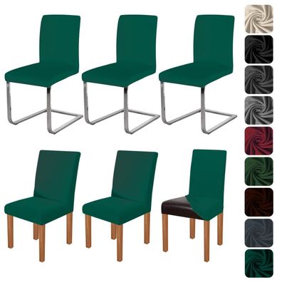 jabeick Elastische Stuhlhussen 6er Set für Esszimmer, Küche, Hotel - Pfau Blau