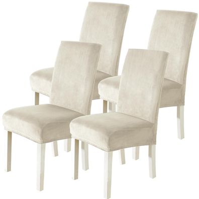 Cycmaco Stuhlhussen Samt 4er Set - Stretch Stuhlbezug für Schwingstühle