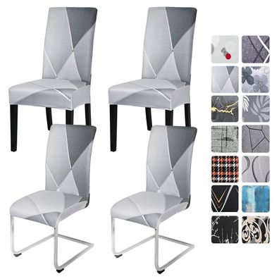 Alishomtll Stuhlhussen 4er Set Grau, Stretch Stuhlbezug für Schwingstühle