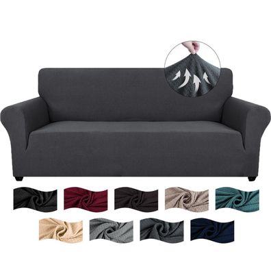Cycmaco High Stretch Sofa Überzug 3 Sitzer, rutschfest & elastisch, Jacquard