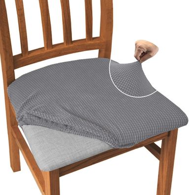 Granbest Jacquard Esszimmerstuhl Sitzbezüge Set (6 Stück, Hellgrau) - Stretch