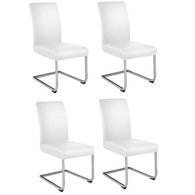Dmyifan Stuhlhussen 4er Set Weiß PU Leder - Elastische & wasserdichte