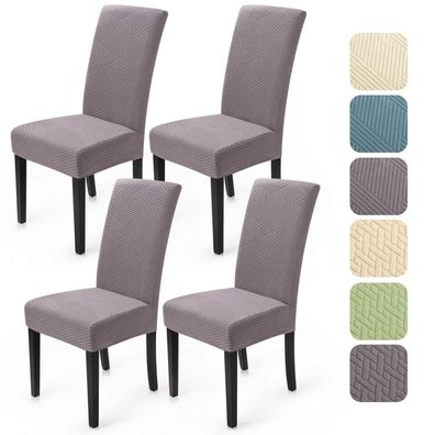 BalladHome Stuhlhussen 4er Set, moderne Twill Jacquard Stretch Stuhlbezüge für