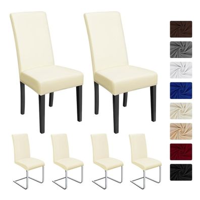 BalladHome Stuhlhussen 6 Stück, Stretch-Stuhlbezug elastisch, bi-elastic