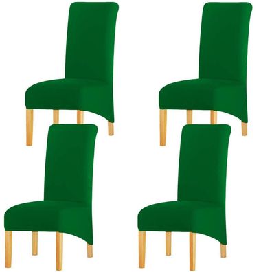 Keluina XL Stuhlhussen für Esszimmer, hohe Rückenlehne, Spandex, Dunkelgrün