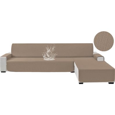 Cycmaco Wasserdichter L-Form Sofabezug für 3-Sitzer Ecksofas, Hellbraun, 255 cm