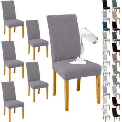 Dreahotextil Jacquard Stuhlbezüge (4/6 Stück) für Wohnzimmer, Küche, Büro