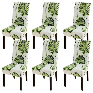 Hzdhclh Stuhlhussen 6er Set, Stretch Stuhlbezüge abnehmbar und waschbar für