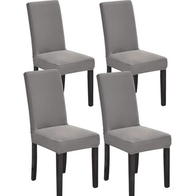 Hzdhclh Stuhlhussen 4 Stück Grau - Elastische, moderne Universal Stretch Hussen