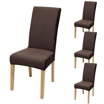Sukaikeqa Dehnbarer Stuhlbezug, Hochstuhlbezug, Bürostuhlbezug, 4er Set, Kaffee