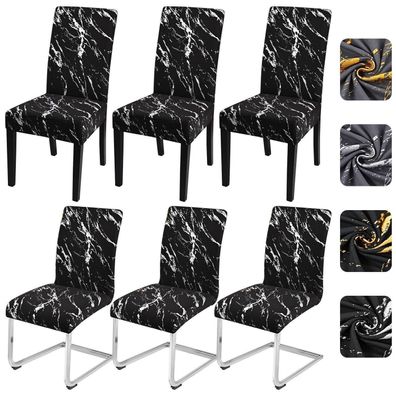 Alishomtll Stuhlhussen 6er Set - Stretch Stuhlbezug für Esszimmerstühle