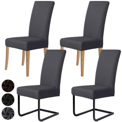 MOLVCE Stuhlhussen 4er Set Jacquard Stretch Universalbezug für Esszimmerstühle