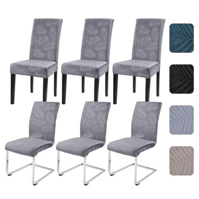 Alishomtll Stuhlhussen 6er Set - Universell, elastisch, kurzflor, abnehmbar