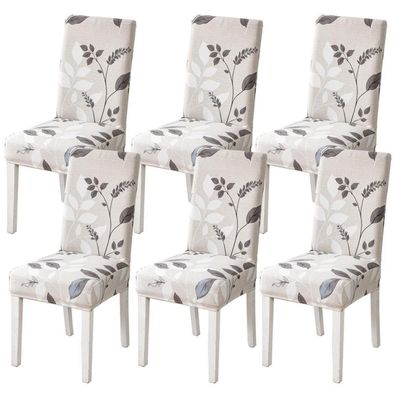 Hzdhclh Stuhlhussen 6er Set, Stretch Stuhlbezüge abnehmbar und waschbar für