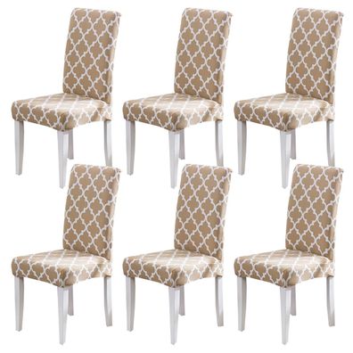 Hzdhclh Stuhlhussen 6er Set - Stretch Stuhlbezüge für Esszimmerstühle, waschbar