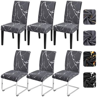 Alishomtll Stuhlhussen 6er Set, Stretch Stuhlbezug für Esszimmerstühle