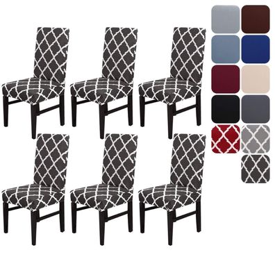 Aisprts Stuhlhussen 6er Set Stretch für Esszimmerstühle, Abnehmbar & Waschbar