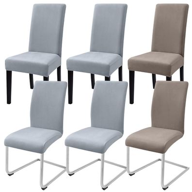 Alishomtll 6er Set Samt Stuhlhussen für Esszimmerstühle, Schwingstühle