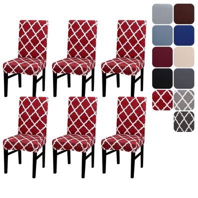 Aisprts Stuhlhussen 6er Set für Esszimmerstühle, Stretch, Waschbar, Schutz