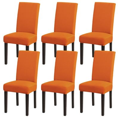 mafudoxi Stuhlhussen 6er Set Orange, Stretch Stuhlbezüge Abnehmbar Waschbar mit