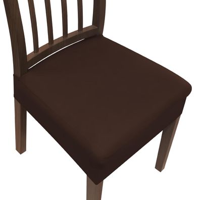 Dreahotextil Stuhlbezüge Kaffeebraun 6 - Stretch-Sitzbezüge für Esszimmer