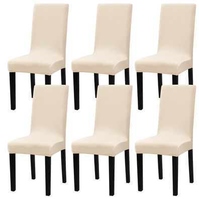 mafudoxi Stuhlhussen 6er Set, Stretch, abnehmbar, waschbar, mit Gummiband, für