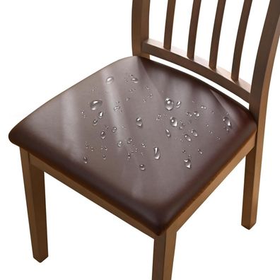 Alishomtll PU Stuhlbezug 6er Set - Kaffee, wasserdicht, abnehmbar, waschbar