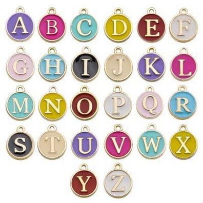 20 Weinglas Charms Ringe mit 26 Englischen Buchstaben Anhängern für Weinpartys