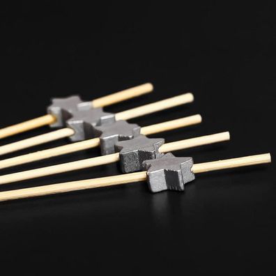 AILEXI Cocktail-Sticks aus Bambus mit silbernen Sternen, 100 Stück, 12 cm