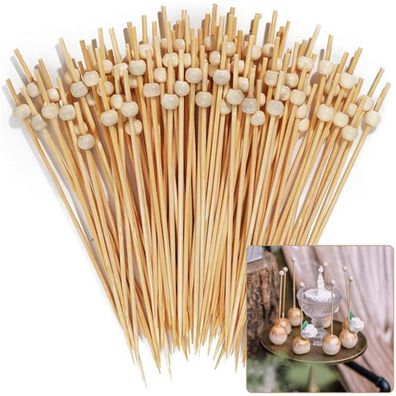 100 Stück Cocktailspieße aus Bambus, 12 cm lang, ideal für Partys, Fingerfood