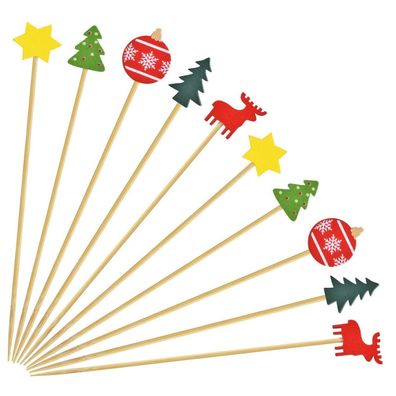 Vitever Weihnachts-Cocktailspieße, 100 Stück, 4,7 Zoll, aromatisierte
