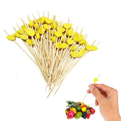 Spldsun 100 Stücke Cocktail Sticks Set, Holz Spieße Cocktailspieße, Fingerfood