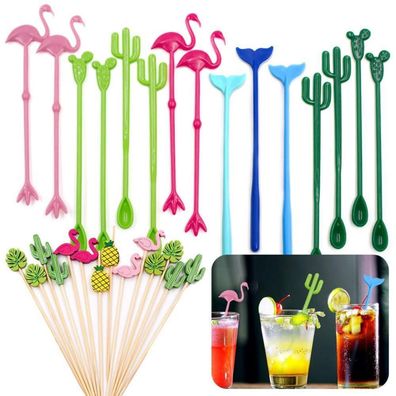Daily Treasures 29-teiliges Set: 15 Swizzle Sticks & 14 Bambus Cocktailspieße